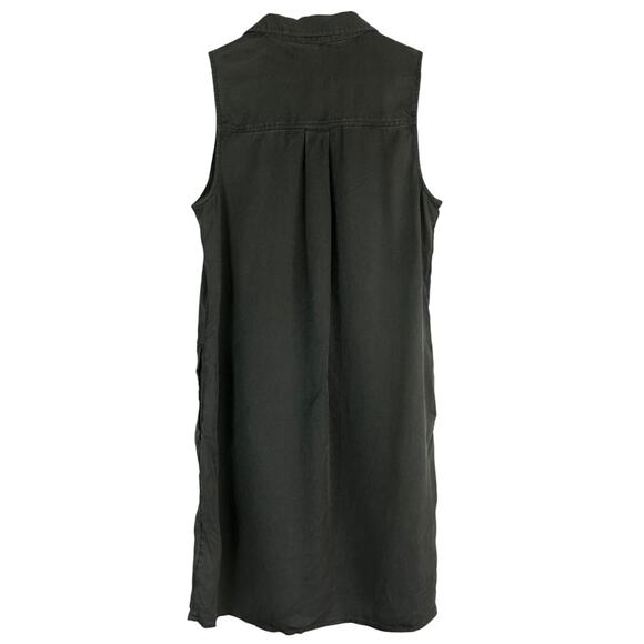 Nicole Miller Shirt Dress Womens M Olive Green Button Down Sleeveless Minimalist - Picture 3 of 5